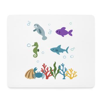 Seekuh Unterwasser Kinder Fisch Seepferdchen - Mousepad (Querformat) - Weiß - Vorne