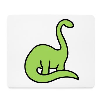 Lime Dino Silhouette auf Schwarz - Mousepad (Querformat) - Weiß - Vorne