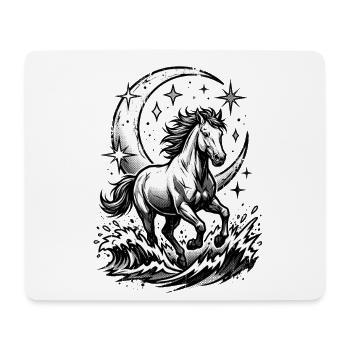 Himmlisches Pferd Halbmond-Comic-Halbton - Mousepad (Querformat) - Weiß - Vorne