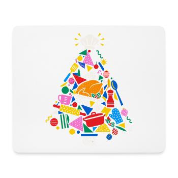 Kochkunst Weihnachtsbaum Collage - Mousepad (Querformat) - Weiß - Vorne