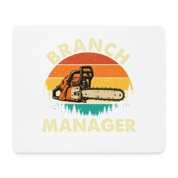Filialleiter – Baumpfleger, Baumarzt, Kettensäge, - Mousepad (Querformat) - Weiß - Vorne