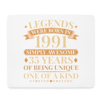 Jahrgang 1991 Simply Awesome 35th Birthday - Mousepad (Querformat) - Weiß - Vorne
