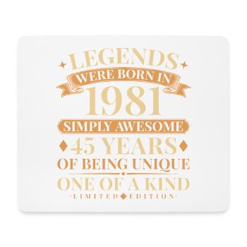 Jahrgang 1981 Simply Awesome 45th Birthday - Mousepad (Querformat) - Weiß - Vorne
