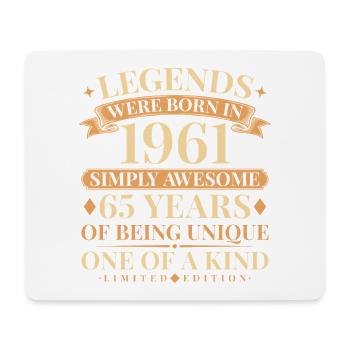 Jahrgang 1961 Simply Awesome 65th Birthday - Mousepad (Querformat) - Weiß - Vorne