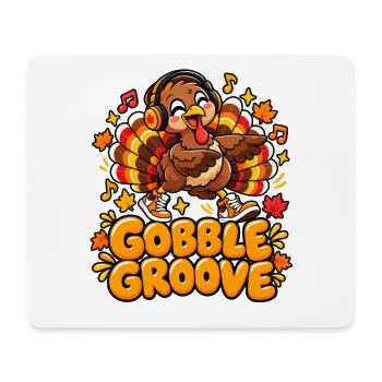 Gobble Groove Herbst-Turkey mit Musik - Mousepad (Querformat) - Weiß - Vorne