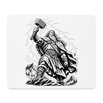 Thor – Donnergott im mystischen Sturm - Mousepad (Querformat) - Weiß - Vorne