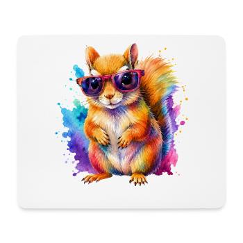 Süßes Eichhörnchen mit Sonnenbrille - Mousepad (Querformat) - Weiß - Vorne