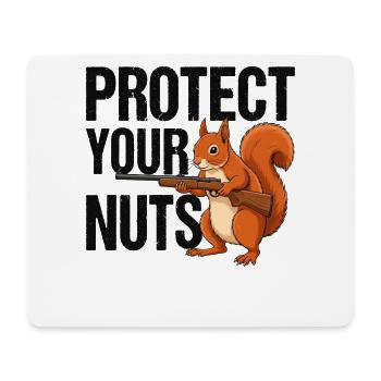 Protect Your Nuts - Mousepad (Querformat) - Weiß - Vorne