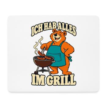 Ich hab alles im Grill – Grillbär Grillmeister - Mousepad (Querformat) - Weiß - Vorne