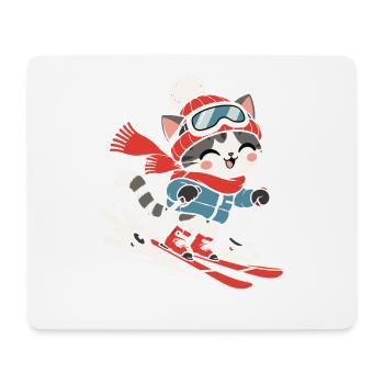 Skifahrer Weintrinken Winterurlaub Berge - Mousepad (Querformat) - Weiß - Vorne