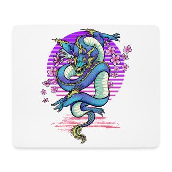 Drache Kirschblüten Fantasy - Mousepad (Querformat) - Weiß - Vorne