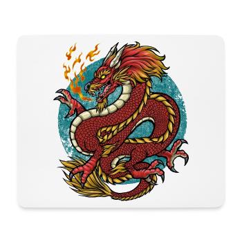 Drache Feuerdrache - Mousepad (Querformat) - Weiß - Vorne