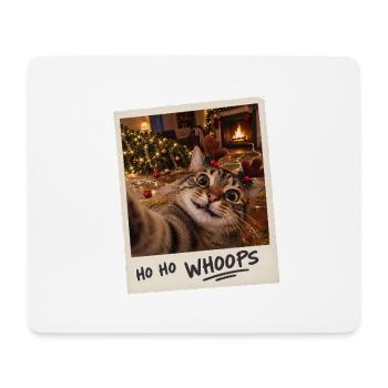 Ho Ho Whoops Katze Selfie Weihnachten - Mousepad (Querformat) - Weiß - Vorne