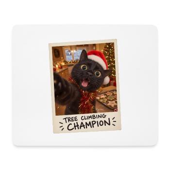 Tree Climbing Champion Schwarze Katze - Mousepad (Querformat) - Weiß - Vorne