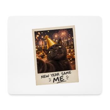 New Year Same Me Schwarze Katze Silvester - Mousepad (Querformat) - Weiß - Vorne