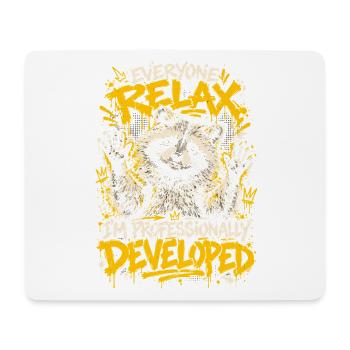 Raccoon Graffiti: Professionell entwickelt - Mousepad (Querformat) - Weiß - Vorne