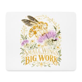 Kleine Flügel Großes Werk - Mousepad (Querformat) - Weiß - Vorne