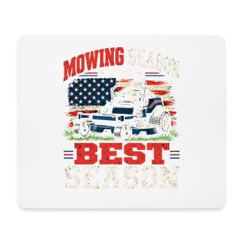 Mowing Season Zero Turn Rasenmäher USA Flagge - Mousepad (Querformat) - Weiß - Vorne