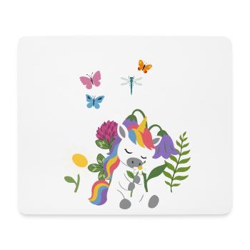 Gänseblümchen Blumen Kinder Einhorn Kinderdesign - Mousepad (Querformat) - Weiß - Vorne