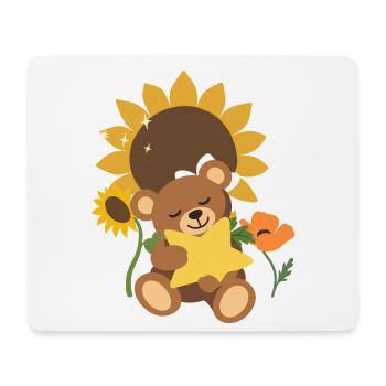 Teddy Blumen Kinder Stern - Mousepad (Querformat) - Weiß - Vorne