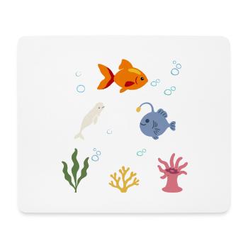 Fisch Unterwasser Kinder Wal Seeteufel - Mousepad (Querformat) - Weiß - Vorne