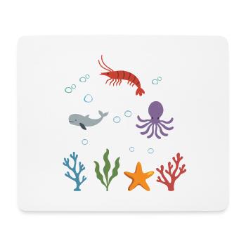Garnele Unterwasser Kinder Wal - Mousepad (Querformat) - Weiß - Vorne