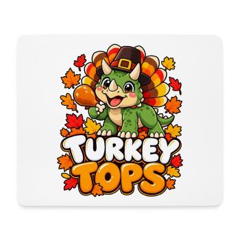 Herbst Dino Turkey Tops - Mousepad (Querformat) - Weiß - Vorne