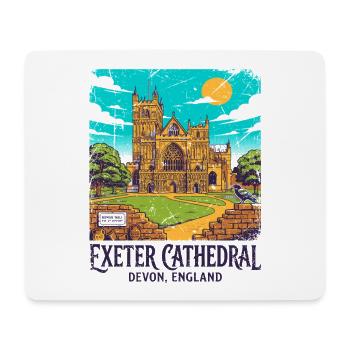 City Vintage Exeter Cathedral Devon England Sept - Mousepad (Querformat) - Weiß - Vorne