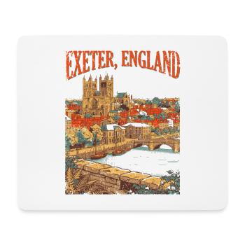 Vintage Exeter England City Skyline Novelty - Mousepad (Querformat) - Weiß - Vorne