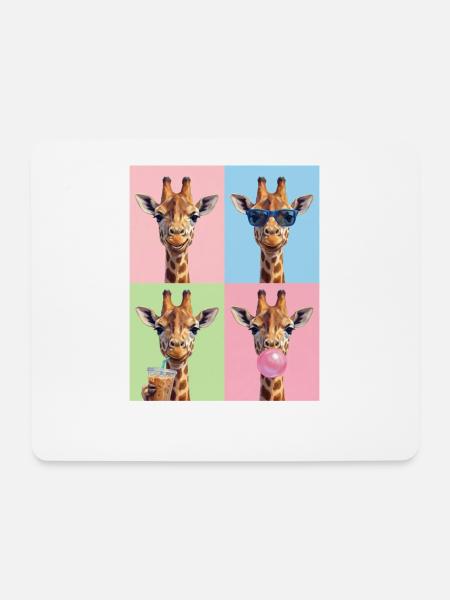 Giraffen Giraffe - Mousepad (Querformat) - Weiß