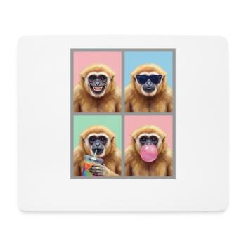 Gibbons Gibbon - Mousepad (Querformat) - Weiß - Vorne