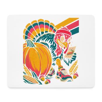Thanksgiving Truthahn-Läufer jagt die Torte - Mousepad (Querformat) - Weiß - Vorne