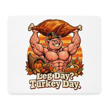 Thanksgiving Bodybuilder-Schwein Truthahn Spruch - Mousepad (Querformat) - Weiß - Vorne