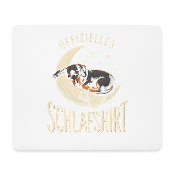 Dackel Offiziell Müde Schlafender Hund Auf Kissen - Mousepad (Querformat) - Weiß - Vorne