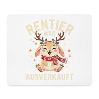 Rentierhase Ausverkauft Weihnachtsdesign - Mousepad (Querformat) - Weiß - Vorne