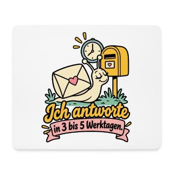 Ich antworte in 3 bis 5 Werktagen - Mousepad (Querformat) - Weiß - Vorne