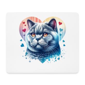 Britisch Kurzhaar Katze - Mousepad (Querformat) - Weiß - Vorne