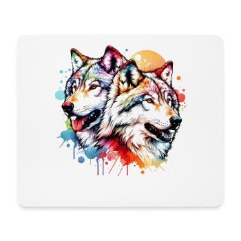 Grauwolf Geschenk - Mousepad (Querformat) - Weiß - Vorne