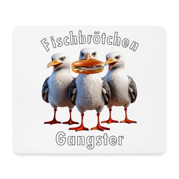 Möven Fischbrötchen Diebe - Mousepad (Querformat) - Weiß - Vorne