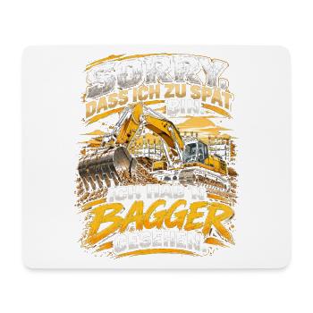 Zu spät? Bagger-Story mit Humor - Mousepad (Querformat) - Weiß - Vorne
