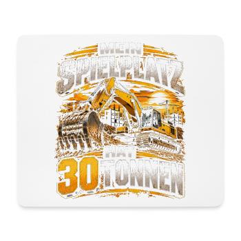 Baustellen Gigant 30 Tonnen Bagger - Mousepad (Querformat) - Weiß - Vorne