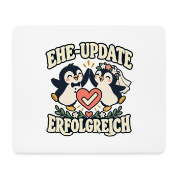 Ehe-Update erfolgreich – Pinguine Hochzeit - Mousepad (Querformat) - Weiß - Vorne