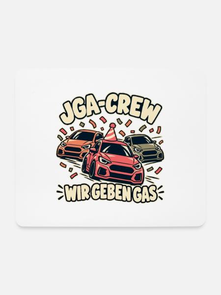 JGA-Crew – Wir geben Gas – Autos Party - Mousepad (Querformat) - Weiß