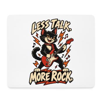 Weniger Reden, Mehr Rock Katze - Mousepad (Querformat) - Weiß - Vorne