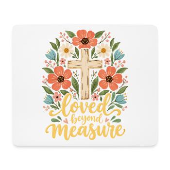 Über Maße geliebte christliche Frauen Jesus Floral - Mousepad (Querformat) - Weiß - Vorne