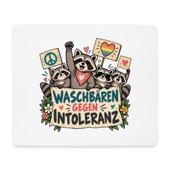 WASCHBÄREN GEGEN INTOLERANZ - Mousepad (Querformat) - Weiß - Vorne