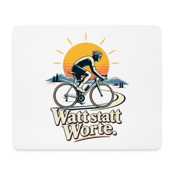 Rennradfahrer Radsport Training Watt statt Worte - Mousepad (Querformat) - Weiß - Vorne