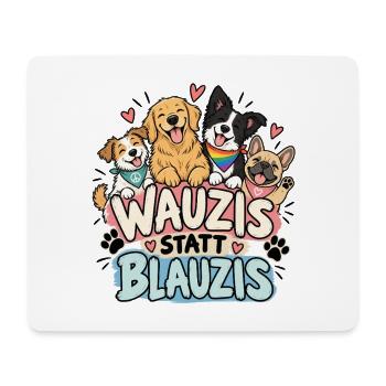 Wauzis statt Blauzis Anti-Rechts - Mousepad (Querformat) - Weiß - Vorne