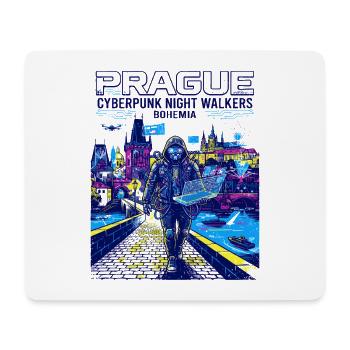 Programmer Prague Cyberpunk Night Walkers Bohemia - Mousepad (Querformat) - Weiß - Vorne