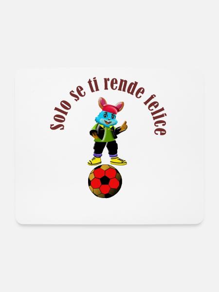 Blue Rabbit Fußballspieler - Mousepad (Querformat) - Weiß